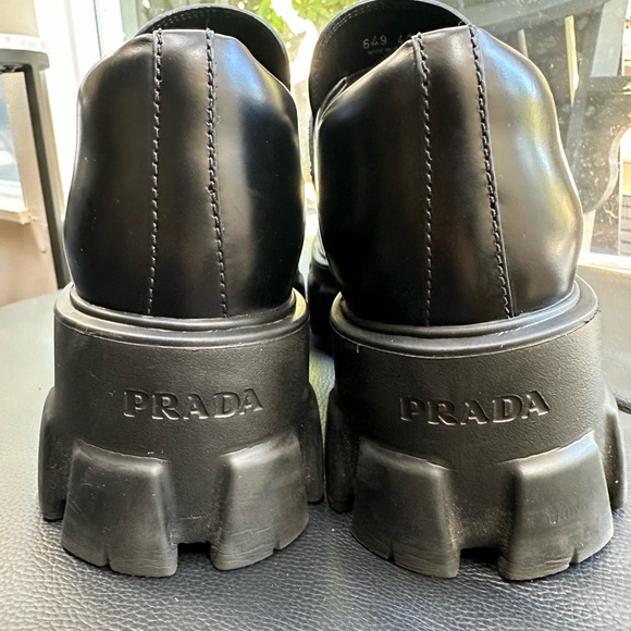 Authentic Prada Monolith Lug Sole Loafers Size 40 - Picture 4 of 10